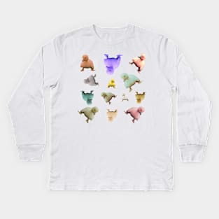 Pastel Chicks Kids Long Sleeve T-Shirt